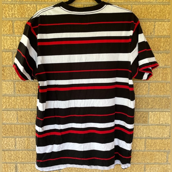Vans Men’s Bedford Striped Pocket T-Shirt with Black Red White Size L - Picture 4 of 7